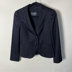 Emporio Armani Blazer Jacket Suit Sz 42 Women’s Wool Black Pinstripe EUC